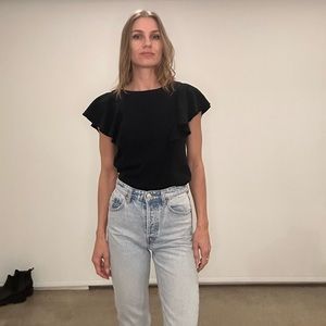 Banana republic - ruffled black top